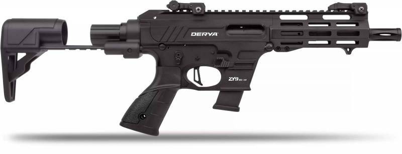 DERYA MOD. ZY9 9X19 B6 10 DS AD STOCK RETRATTILE TIPO AR CANNA 15 CM. 5.9 POLLICI · foto 1 di 1