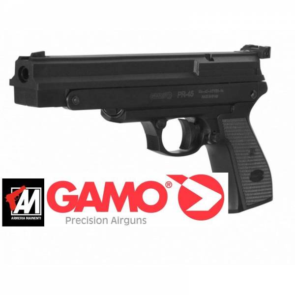 GAMO PR-45 PISTOLA AD ARIA COMPRESSA PCA CAL. 4,5 MM PESO 880 G. CANNA 210MM SCATTO IN DUE TEMPI LIBERA VENDITA · foto 1 di 1