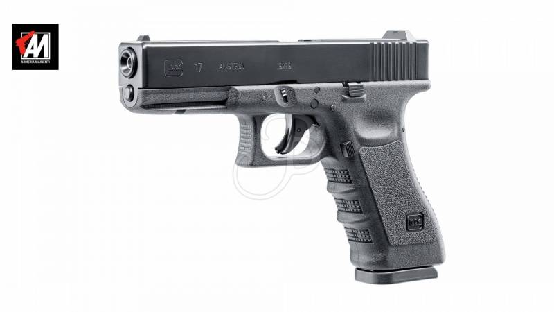 UMAREX GLOCK 17 CO2 CAL.4.5 8 COLPI PELLET BLOW + PALLINI SFERICI COD. BIGNAMI -380248 · foto 1 di 1